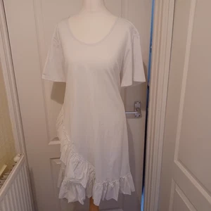 White Cotton Frilled Tunic/Dress From Kaleidoscope Size 20 BNWT - Picture 1 of 4