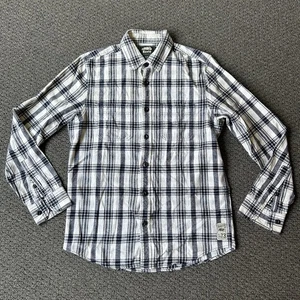 Roots Canada Men’s Plaid Button Up Size XS White Black Button Up Longsleeve - Picture 1 of 7