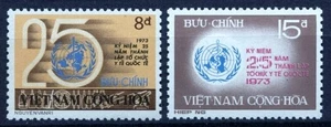 1973 South Vietnam Stamps "25" and WHO Emblem Scott # 464-465 MNH - Picture 1 of 1