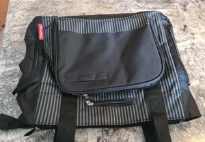 Fisher-Price striped Fastfinder Deluxe Tote Diaper Bag Black and Grey Unisex - Picture 1 of 8