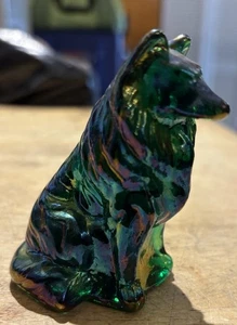 FENTON GLASS CARNIVAL COLLIE FIGURINE - Picture 1 of 1