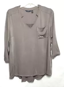 Blusa de cuello abierto tejida elástica colección Lisa Rinna talla XL topo B*H - Imagen 1 de 5