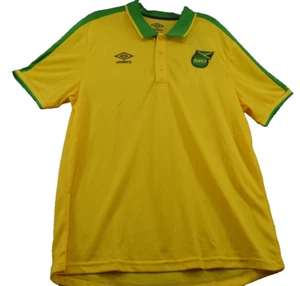 Camiseta deportiva amarilla de Umbro Jamaica para hombre talla grande nueva camiseta polo federación de fútbol americano - Imagen 1 de 5
