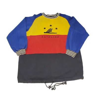 VTG 90s Catalina Colorblock Sweatshirt Womens 1X Nautical Coastal Primary Black - Image 1 of 4