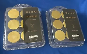 2 BINO 6 Packs Cabinet Knobs-Brass Finish 1.3” Diameter Unopened 12 Knobs Total - Picture 1 of 7