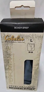 Cabela's Mens Performance Boxer Brief Sz Large 36-38 Moisture Wicking Gray New - Picture 1 of 10