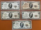 Lot of Five (5) $10 Ohio National Banknotes Series 1929 Circulated