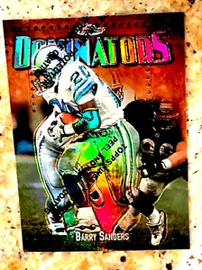 1997 BARRY SANDERS TOPPS FINEST REFRACTOR DOMINATORS INSERT SP LIONS 🦁 HOF !!! - Picture 1 of 15