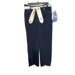 Birch Hill Stretchy Blue Denim Jeans with Nautical Belt Size 8 - Picture 1 of 11