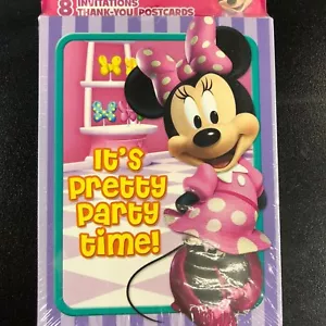 MINNIE MOUSE Birthday Party Invitations, Envelopes, & Thank You Postcards 8 EACH - Picture 1 of 6