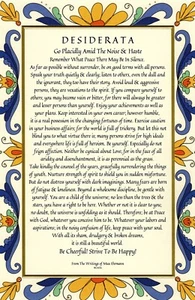 DESIDERATA Go Placidly Prayer PRINTED ON Ultra Premium GLOSSY Photo Stock - Picture 1 of 1
