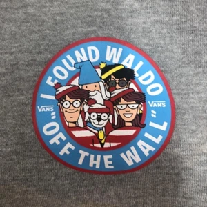 Vans Wheres Waldo Hoodie Boys Sweatshirt Gray Off The Wall I Found Waldo Size M. - Picture 1 of 11