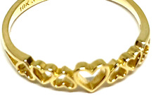 10KT SOLID GOLD CUBIC ZIRCONIA OPEN HEARTS RING!  .....SIZE 7 FREE SHIPPING!