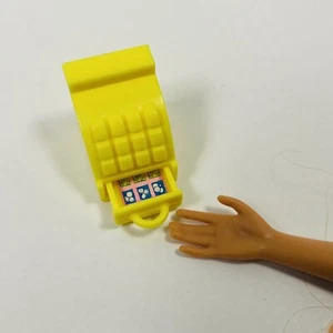 Cash Register Opening Drawer Mattel Barbie Doll Size Dollhouse Vintage Yellow - Picture 1 of 9