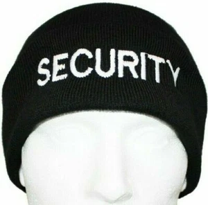 SECURITY Beanie / Woolly Hat (BLACK) for PRISON OFFICER SIA GUARD WARDEN PATROL - Picture 1 of 1