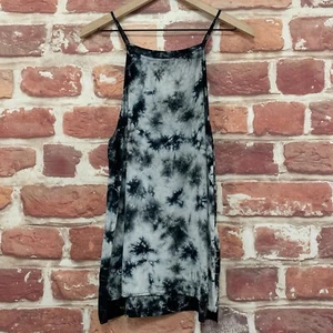 Cotton On Tank Top Shirt Womens Medium Teal Blue White Boho Tie Dye Abstract - Picture 1 of 8
