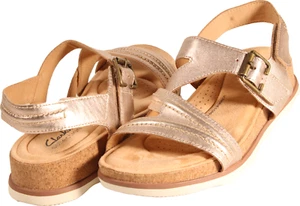 Clarks Brynn Step Womens Sandal Rose Gold Leather US Size 7 M - Picture 1 of 5