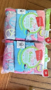 Hanes Girls Cotton Briefs, Size 16 Pre Shrunk, No Ride Up, 12 Pairs Total 2 Pack - Picture 1 of 2