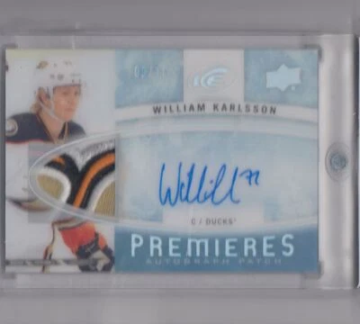2014-15 UD Ice Premieres Autograph Patch Rookie William Karlsson RC Auto 09/10 - Image 1 of 2