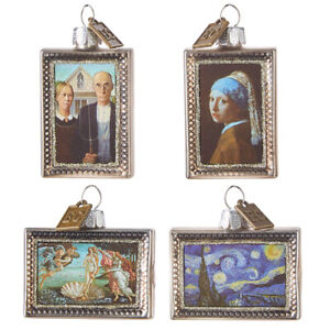 Raz Imports – Mini Masterpieces Famous Paintings Art Glass Ornament – Set of 4
