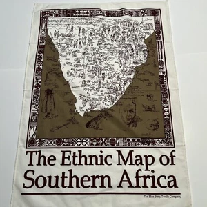 NWOT Ethnic Map Of Africa Dish Tea Towel Landmarks Collectible Vintage - Picture 1 of 12