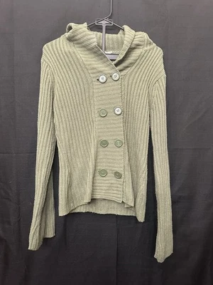 Cárdigan Derek Heart Top Mujer Talla Grande Botones Tejido Gofre Verde Musgo Foto 1 de 4