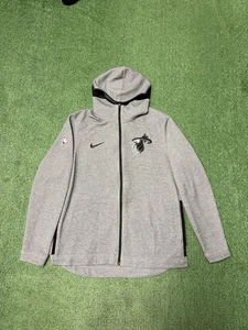Nike Therma Flex Dri Fit Miami Heat Men's Hoodie Size Large Grey Athletic Pocket - Picture 1 of 13
