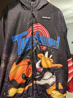 Members Only X Space Jam Tune Squad All Over Print Retro Windbreaker Jacket XL - Image 1 of 4