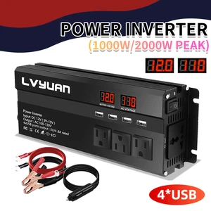 1000W Power Inverter DC 12V to 110V AC Converter with 4 USB Ports + 4 AC Outlet - Picture 1 of 6