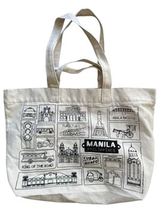 Manila Philippines Tote Bag Reusable Shopping Market 20x13” - Picture 1 of 5