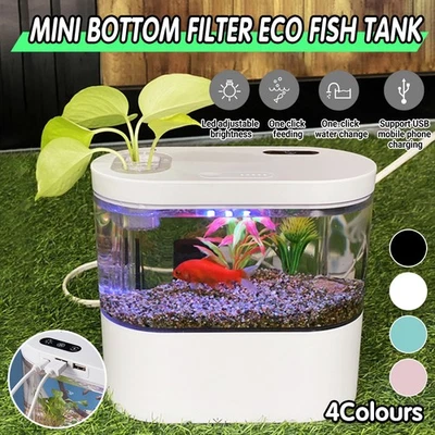 Mini Self-Circulating Desktop Fish Tank Eco-Friendly Creative Aquarium for Home - image 1 of 4