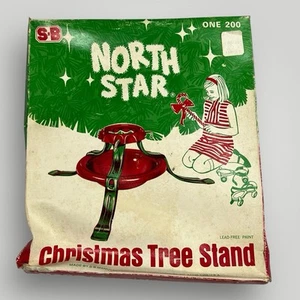 North Star Albero di Natale Stand One 200 S-B Vintage Supporto Metallo Rosso Verde NUOVO SIGILLATO - Foto 1 di 6