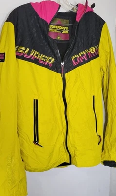 Superdry 成人中号 AXIS 黄色粉色防水山地赛车外套夹克 — 第 1/3 张图片