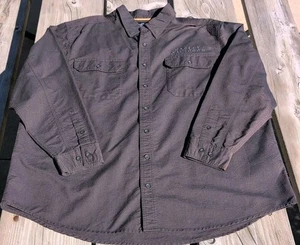 Harley-Davidson 3D Embroidered Shirt Gray Long Sleeve Button Mens 3XL Genuine HD - Picture 1 of 10