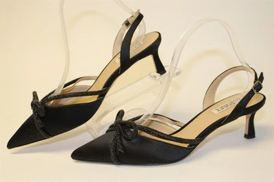 Zapatos Badgley Mischka Angelina para mujer talla 7 satinado puntiagudos con cordones de tacón de gatito Foto 1 de 4
