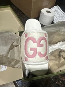 GUCCI Women's Maxi GG White Pink Padded Platform Slide Sandals EU 37, US 7 $750 - Picture 1 of 5