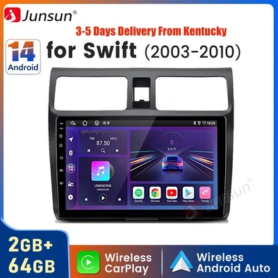 Car Stereo Radio GPS Navi WIFI 2+64G Carplay Android 14 For Suzuki Swift 2003-10 Foto 1 de 4