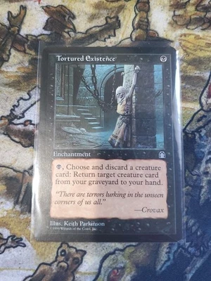 Magic the Gathering - TORTURED EXISTENCE Stronghold Black Common Enchantment LP - Image 1 of 2