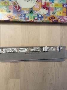 Bracelet Hermès Blanc Allover Print Cuir Double Tour pour Apple Watch 38-42 mm - Photo 1 sur 13
