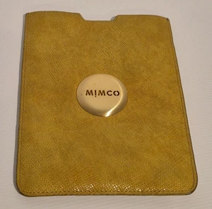 Mimco Accessory Pouch E-Book Passport Mustard Snakeskin Pockets Lined - Photo 1/6