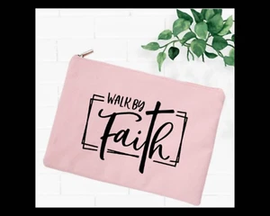 Walk By Faith Scrittura Borsa per Trucco o Conservazione - Foto 1 di 1