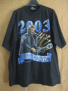 2003 Johnny Hallyday Jersey Men's Vintage Shirt Black Tee Shirt - XL - Picture 1 of 4
