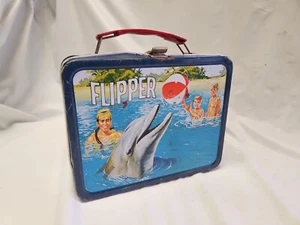 VINTAGE 1966 THERMOS FLIPPER METAL TIN LUNCHBOX - Picture 1 of 18