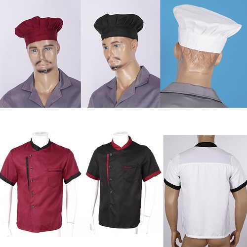 Unisex Set Womens Outfit Restaurant Uniform Short Sleeve Costume Kitchen Hotel