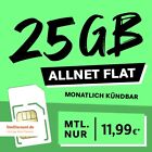Allnet Flat Handytarif 25GB 5G Internet Sim Karte mit Vertrag monatlich kündbar