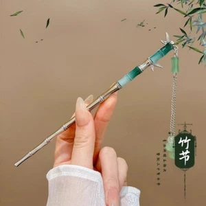 Chinese Bamboo Hair Stick Chopstick Green Hanfu Qipao Geisha Hair Accessory - Picture 1 of 1