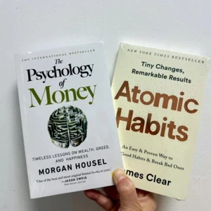 The Psychology of Money+Atomic Habits English Paperback Combo Set of 2 Book uk - Imagen 1 de 5