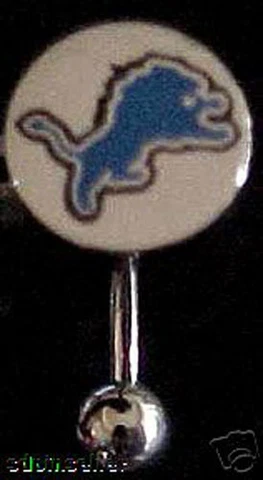 DETROIT LIONS LOGO NAVEL BELLY RING Cover