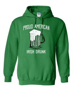 Proud American Irish Drunk St Patrick's Day HOODED SWEATSHIRT Hoodie 560 - Bild 1 von 3