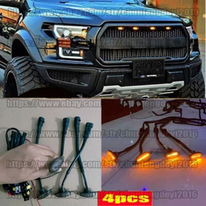 Grill Lights for 2004-2024 Ford F150 F250 F350 Raptor Grille LED Black Lamp 4PCS - Picture 1 of 9